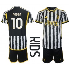 Juventus Paul Pogba #10 Hemmaställ Barn 2023-24 Korta ärmar (+ Korta byxor)